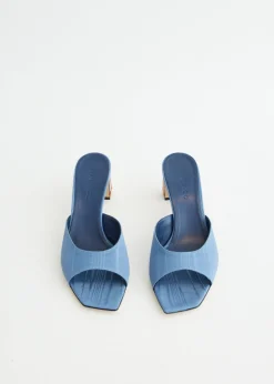 Ade Grosgrain Moire Denim Mules