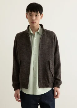 Alpaca Wool Silk Tweed Zip Blouson