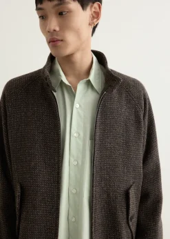 Alpaca Wool Silk Tweed Zip Blouson