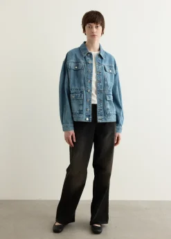 Amy Cinched Denim Trucker Jacket