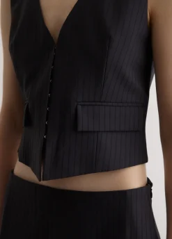 Angel Satin Pinstripe Vest