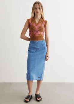 Argyle Light Mohair V-Neck Sweater Vest