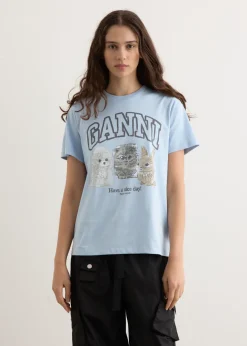 Basic Cotton Jersey Animals Relaxed T-Shirt