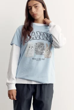 Basic Cotton Jersey Animals Relaxed T-Shirt