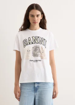 Basic Cotton Jersey Animals Relaxed T-Shirt