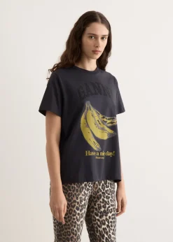 Basic Cotton Jersey Banana Relaxed T-Shirt