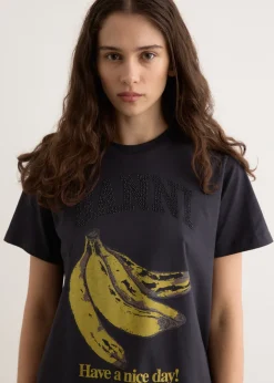 Basic Cotton Jersey Banana Relaxed T-Shirt