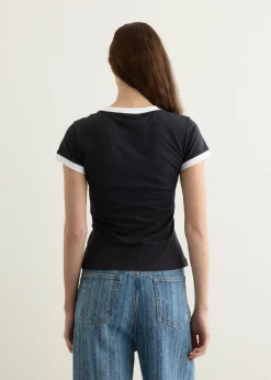 Basic Cotton Jersey Bear Fitted T-shirt