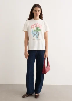 Basic Cotton Jersey Grapes Relaxed T-Shirt
