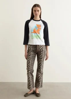 Basic Cotton Jersey Kitty Baby Fitted T-Shirt