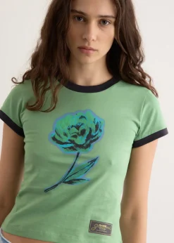 Basic Cotton Jersey Peony Baby Fit T-Shirt