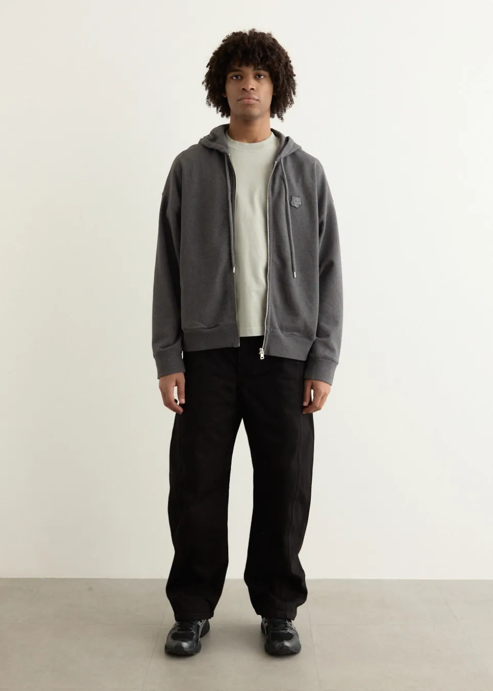 Bold Fox Head Patch Full Zip Oversized Hoodie