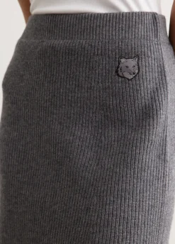 Bold Fox Head Patch Short Ribbed Skirt