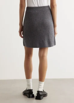 Bold Fox Head Patch Short Ribbed Skirt
