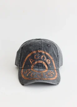 Carliy Denim Button Logo Cap