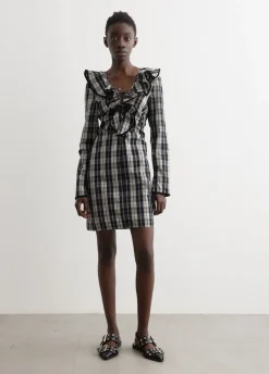 Check Cotton Mini Dress