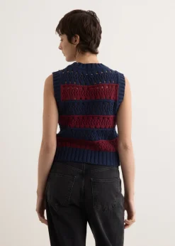 Cotton Mix Striped Vest