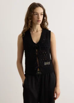Cotton Mix Tie String Vest