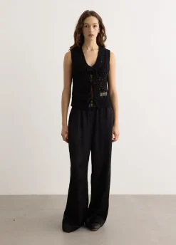 Cotton Mix Tie String Vest