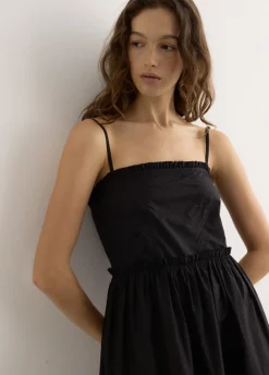 Cotton Poplin Strap Long Dress