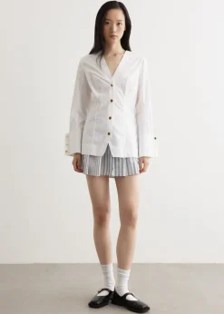 Cotton Poplin V-Neck Shirt