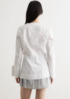 Cotton Poplin V-Neck Shirt