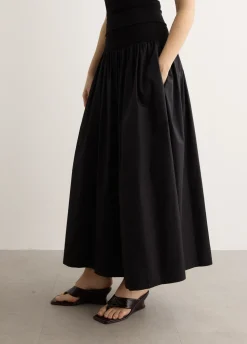 Cotton Rib Maxi Skirt