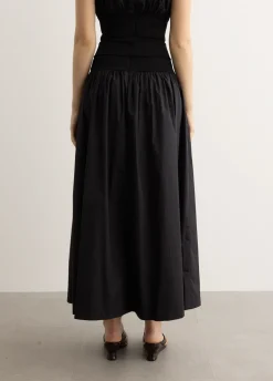 Cotton Rib Maxi Skirt