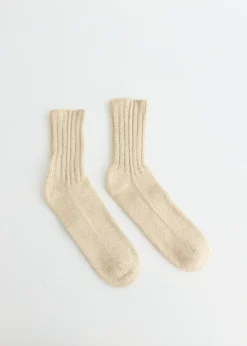 Cotton Silk Rib Socks