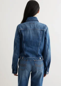 Denim Jacket With Leather Pocket