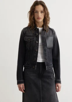 Denim Jacket With Leather Pocket