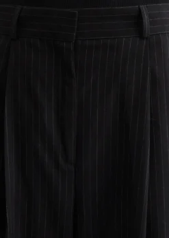 Double-Pleated Tailored Pinstripe Trousers