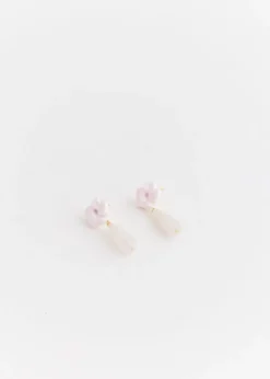 E01 Earrings With Rose Quartz Beads