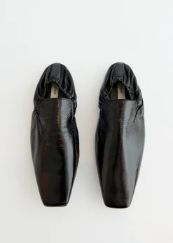 Elastic Back Leather Loafers