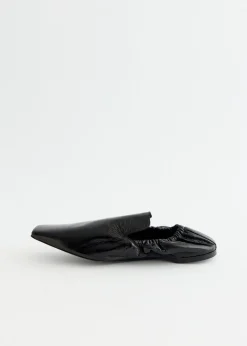 Elastic Back Leather Loafers