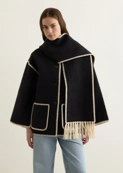 Embroidered Scarf Jacket