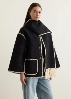 Embroidered Scarf Jacket