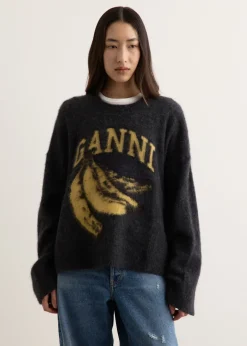 Fine Brushed Alpaca Banana Oversized O-neck Jumper