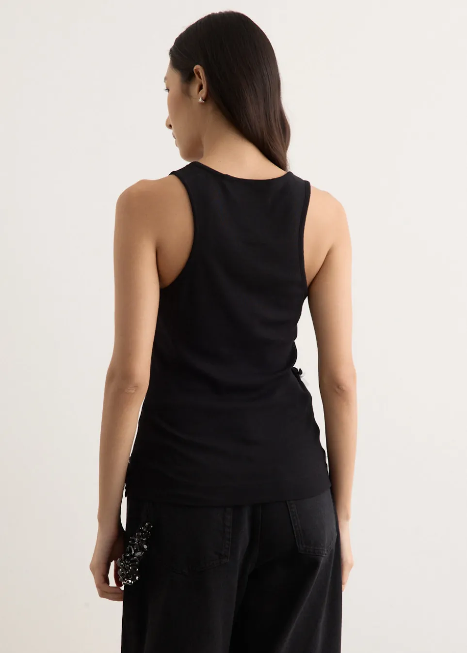 Fitted Ruffle Frill Tank Top