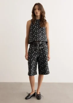 Floral Jacquard Shorts