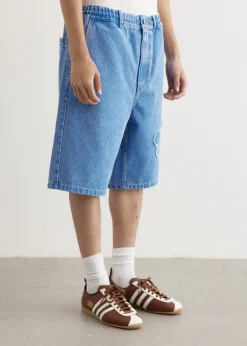 Flower Patch Bleached Denim Shorts