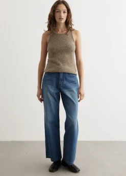 Fluffy Sleeveless Knit Top