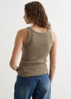 Fluffy Sleeveless Knit Top