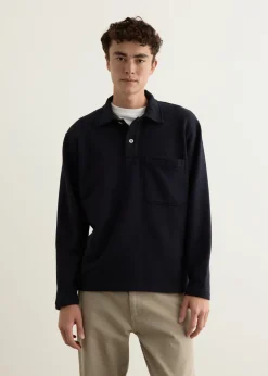 Fraser Relaxed Organic Loopback Long Sleeve Polo