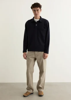 Fraser Relaxed Organic Loopback Long Sleeve Polo