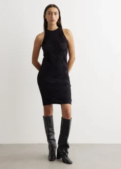 Gathered Jersey Sleeveless Dress