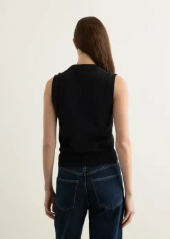 Graphic Wool Mix Flowers Vest