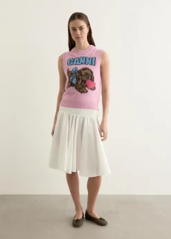 Graphic Wool Mix Pink Puppy Love Vest