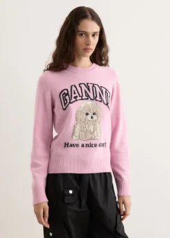 Graphic Wool Mix Poodle Crewneck