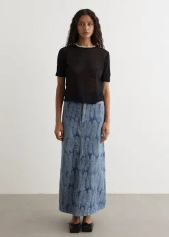 Hard Twist High Gauge Wool Silk Knit T-Shirt